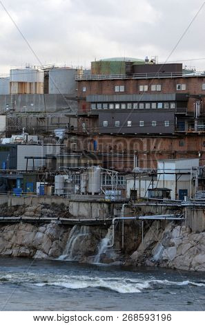Industrial landscape in South Norway. June 20,2018.Sarpsborg , Norway