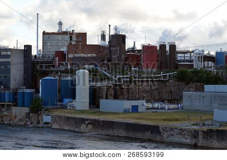 Industrial landscape in South Norway. June 20,2018.Sarpsborg , Norway