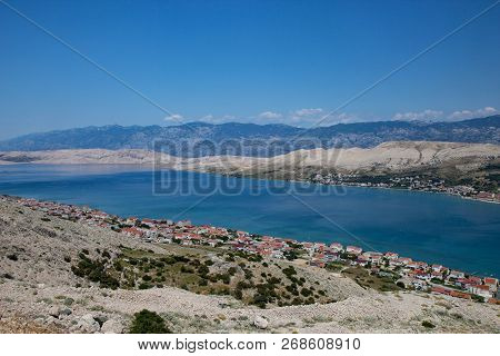 Aerial View Of Town Pag, Pag Island, Croatia