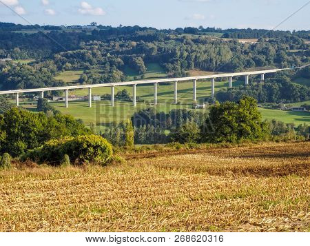 Viaduct On The C-535 Sarria-portomarín Motorway - Barbadelo, Galicia, Spain