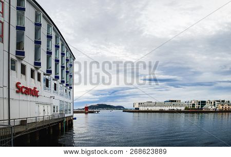 Alesund, Norway - July 31, 2018: Scandic Hotel Building In Alesund, Norway. Scandic Hotels Is A Hote