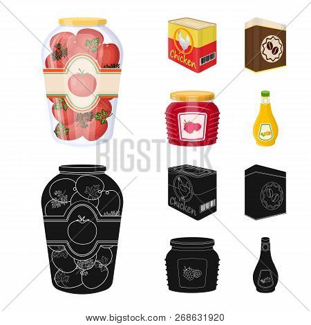 Vector Design Of Can And Food Logo. Collection Of Can And Package Vector Icon For Stock.