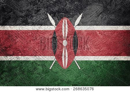 Grunge Kenya Flag. Kenya Flag With Grunge Texture.