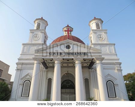 Semarang, Indonesia - October 28, 2018: Gereja Blenduk (blenduk Church), A Dutch Colonial Old Buildi