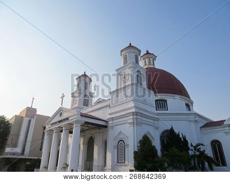 Semarang, Indonesia - October 28, 2018: Gereja Blenduk (blenduk Church), A Dutch Colonial Old Buildi