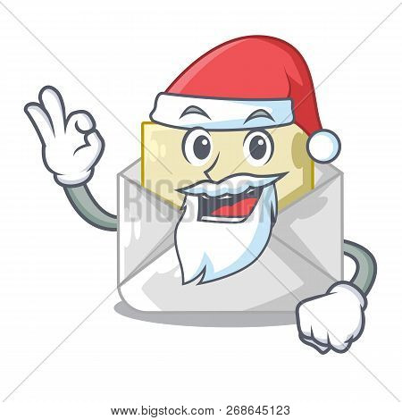 Santa Envelope Opened On Shape White Mascot