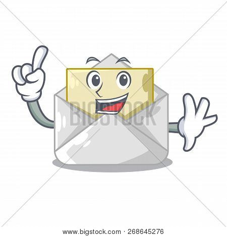 Finger Envelope Opened On Shape White Mascot