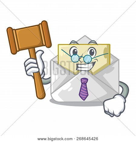 Judge Envelope Opened On Shape White Mascot