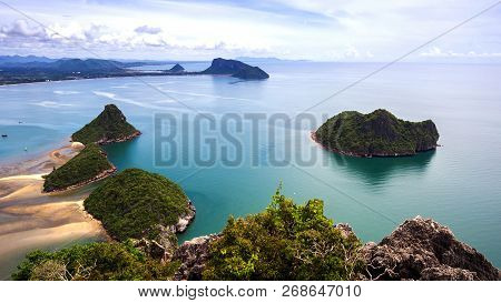 Top View Seascape  Beach At Prachuab Khirikhan Povince , Landscape Thailand