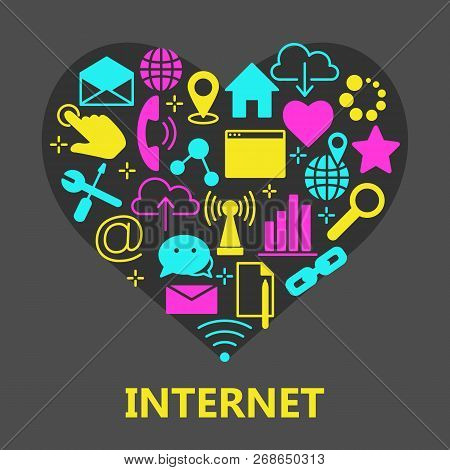 Web And Computer Basic Icons. Basic Set Of Line Silhouette Icons For Navigation Contour Website Web 