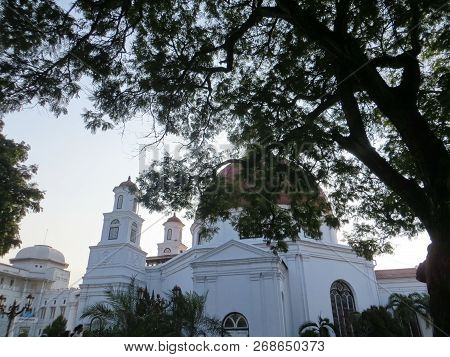Semarang, Indonesia - October 28, 2018: Gereja Blenduk (blenduk Church), A Dutch Colonial Old Buildi