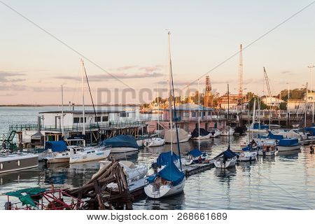 Corrientes, Argentina: Feb 11, 2015 Yachts In A Port Of Corrientes Argentina