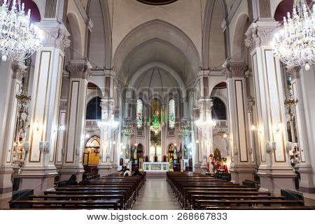Punta Arenas, Chile - March 3, 2015: Interior Of Maria Auxiliadora Church In Punta Arenas, Chile