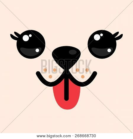 Logo Of Dog Face Brown Color.