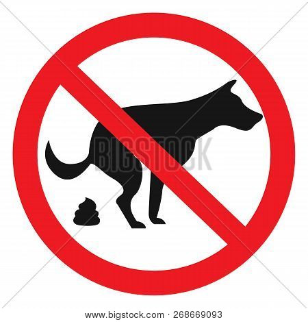 No Dog Poop Vector Symbol Illustration Isolated On White Background.