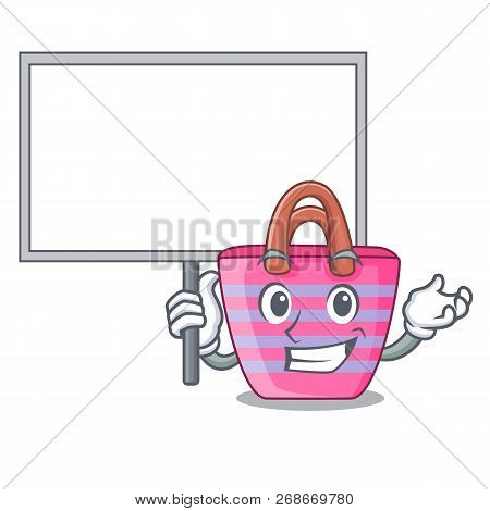 Bring Board Cartoon On Red Shaped Beach Bag