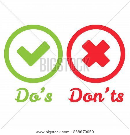 Speech Bubble Like Dos And Donts. Flat Simple Trend Modern Logotype Graphic Design.