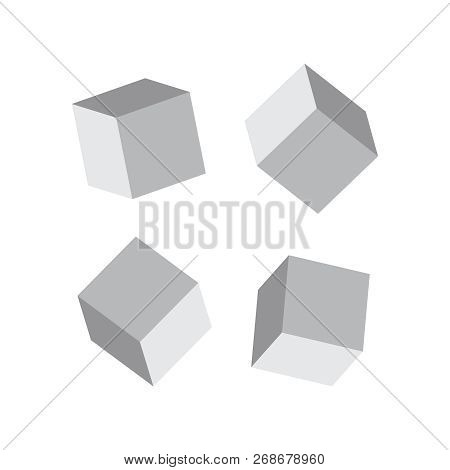 Cube 3d Models. Realistic 3d Cubes With Shadows