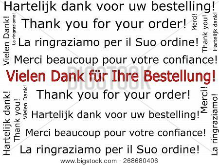 Thank You For Your Order On White Background - In German - Illustration
