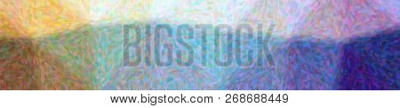 Illustration Of Abstract Blue, Brown And Purple Impressionist Pointlilism Banner Background