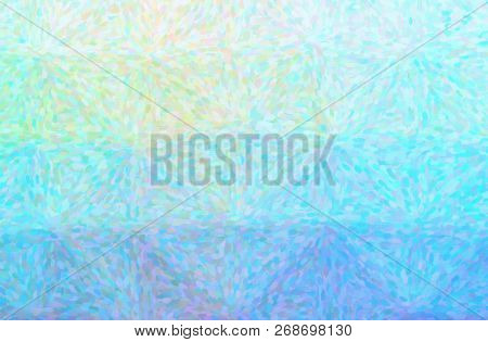 Illustration Of Abstract Green, Yellow And Blue Impressionist Pointlilism Horizontal Background