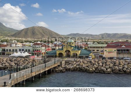 Basseterre, Saint Kitts - May 18, 2015: Port Zante Is The Harbor In Basseterre, Saint Kitts, Which H