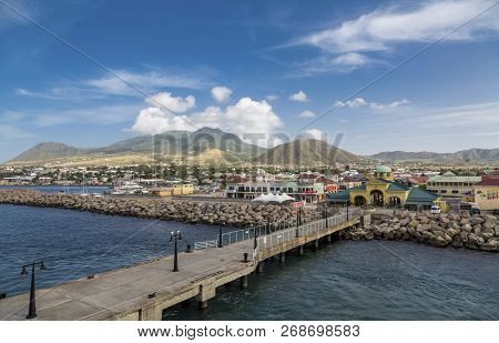 Basseterre, Saint Kitts - May 18, 2015: Port Zante Is The Harbor In Basseterre, Saint Kitts, Which H