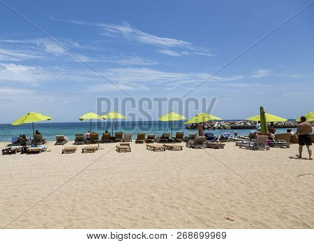 Basseterre, Saint Kitts - May 18, 2015: Port Zante Is The Harbor In Basseterre, Saint Kitts, Which H