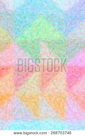 Illustration Of Abstract Orange, Green, Blue, Yellow, Red Impressionist Pointlilism Vertical Backgro