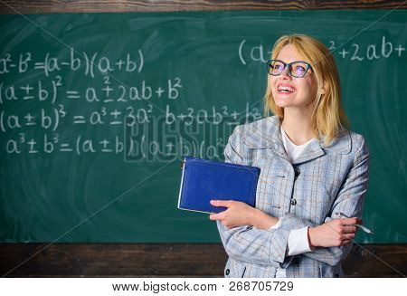 Recommendation Tips Application. Great Letter Of Recommendation. Woman Smiling Teacher Hold Book Sta