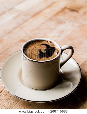 Turkish Coffee In A Cup. Copy Space.