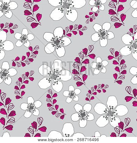 Lavender And Flowers-love In Parise Seamless Repeat Pattern Background