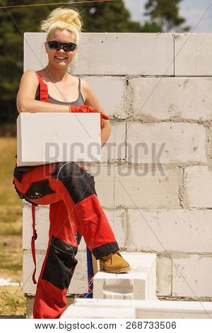 Woman Working With Airbricks