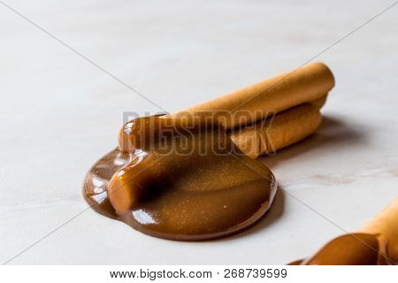 Turkish Tahin Pekmez / Tahini And Molasses With Salty Pretzel Stick Crackers