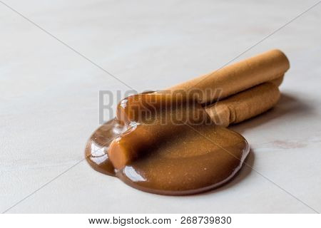 Turkish Tahin Pekmez / Tahini And Molasses With Salty Pretzel Stick Crackers