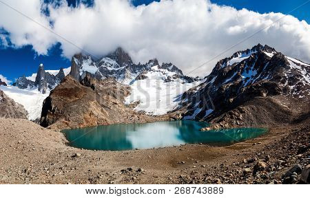 Fitz Roy Mountain And Laguna De Los Tres Lake, National Park Los Glaciares, Patagonia, Argentina