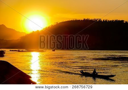 Sunset On Lake, Beautiful Photo Digital Picture
