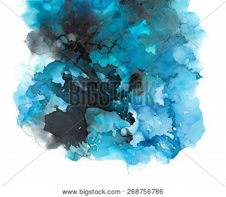 Alcohol Ink Texture. Fluid Ink Abstract Background. Art For Design