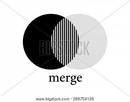 Merge Fusion Icon . Merger Pictogram Vector Circles