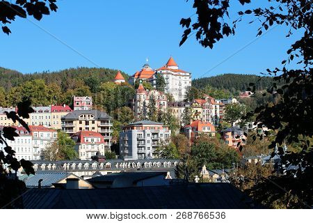 World-famous For Its Mineral Springs, The Town Of Karlovy Vary (karlsbad). Czech Republic.