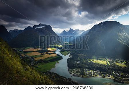 View From Romsdalstrappa Towards Romsdalen Valley.