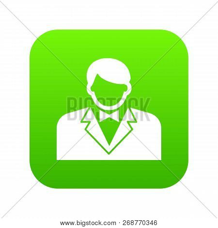 Croupier Icon Green Isolated On White Background