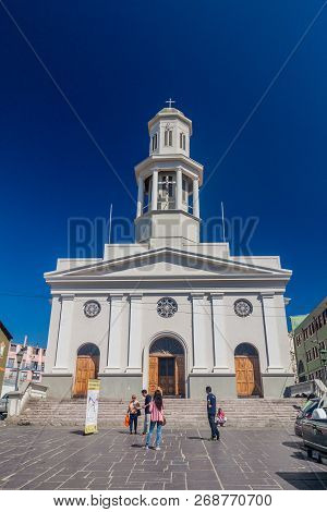 Valparaiso, Chile - March 29, 2015: Iglesia De La Matriz Church In Valparaiso, Chile