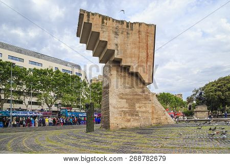Barcelona, Spain - May 10, 2017: This Is A Monument To The Former President Of Catalonia, Francesco 