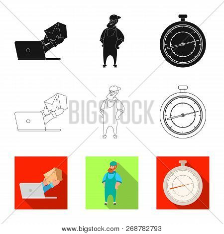 Vector Design Of Goods And Cargo Sign. Collection Of Goods And Warehouse Stock Symbol For Web.