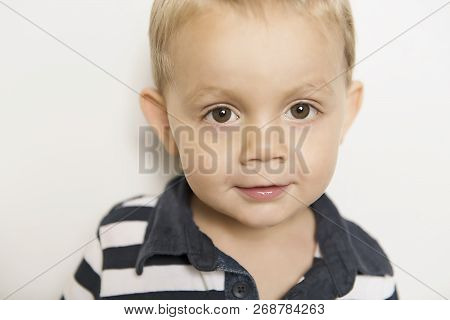 Age 2 Years Old Boy Over White Background