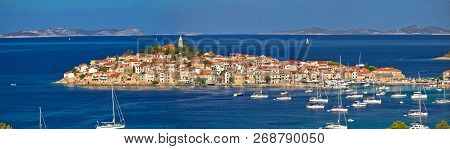 Town Of Primosten Adriatic Archipelago Panoramic View, Dalmatia Region Of Croatia