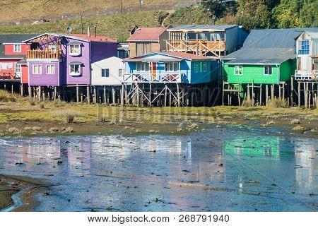 Palafitos Stilt Houses In Castro, Chiloe Island, Chile