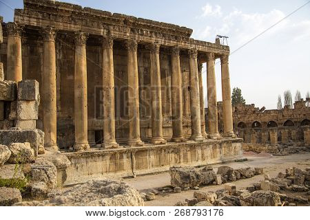 Roman Ruins Of Ancient Heliopolis. Baalbek, Bekaa Valley, Lebanon.