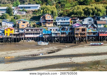 Palafitos Stilt Houses In Castro, Chiloe Island, Chile
